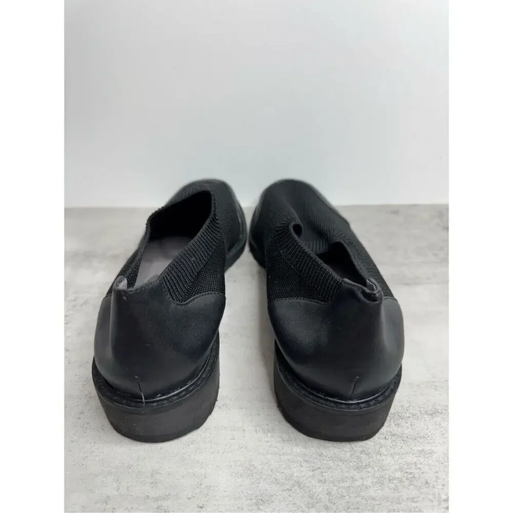 David Tate Social Black Knit Shoes Size 10 Leather‎ Lining Fabric Loafers NEW